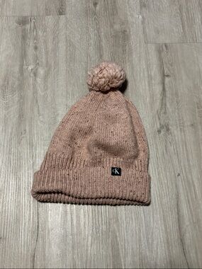 Calvin Klein Kids Blush Pink Pom Knit Beanie